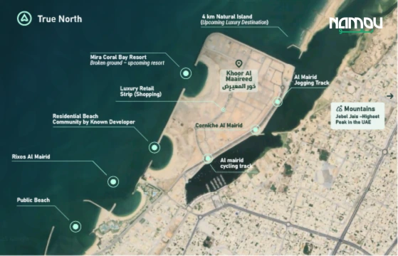 Ras Al Khaimah land for sale map – Al Maireed freehold plots